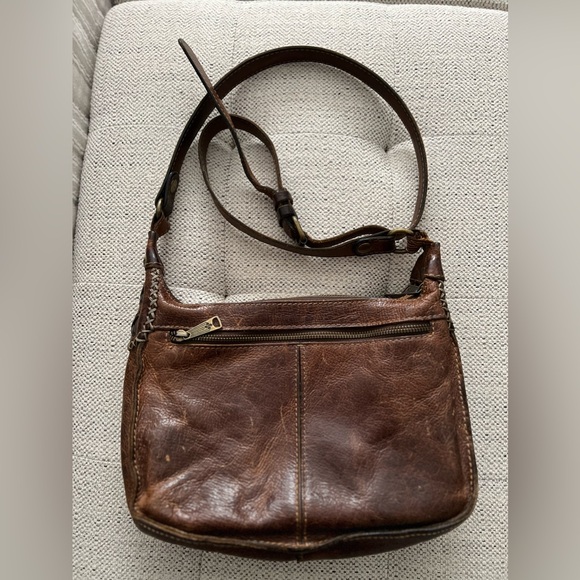 Patricia Nash Tooled Leather Brown Adjustable Beaumont Flap Boho Crossbody Bag - Picture 11 of 11